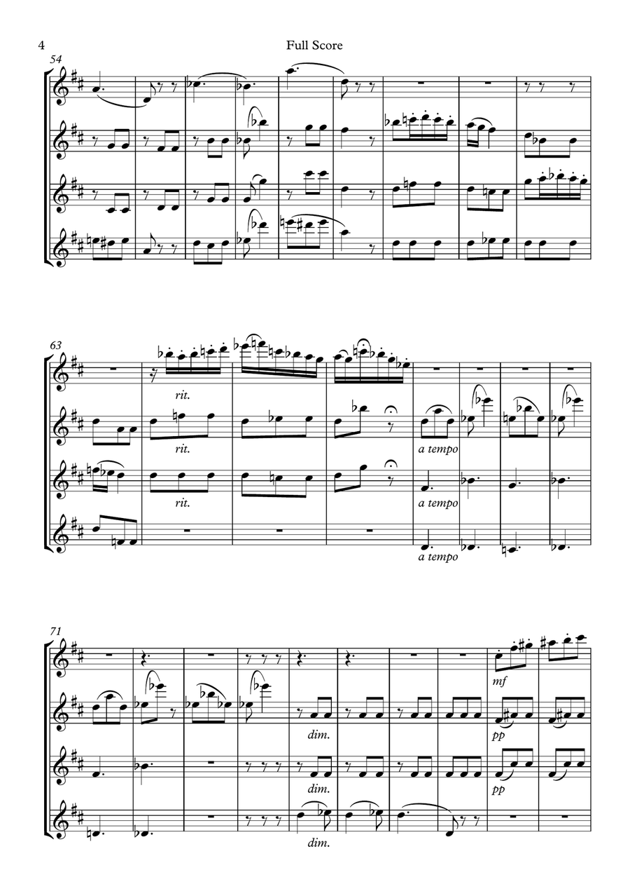 SEGUIDILLA from CARMEN for 4 flutes - BIZET Flute Quartet scores gallery preview page 4
