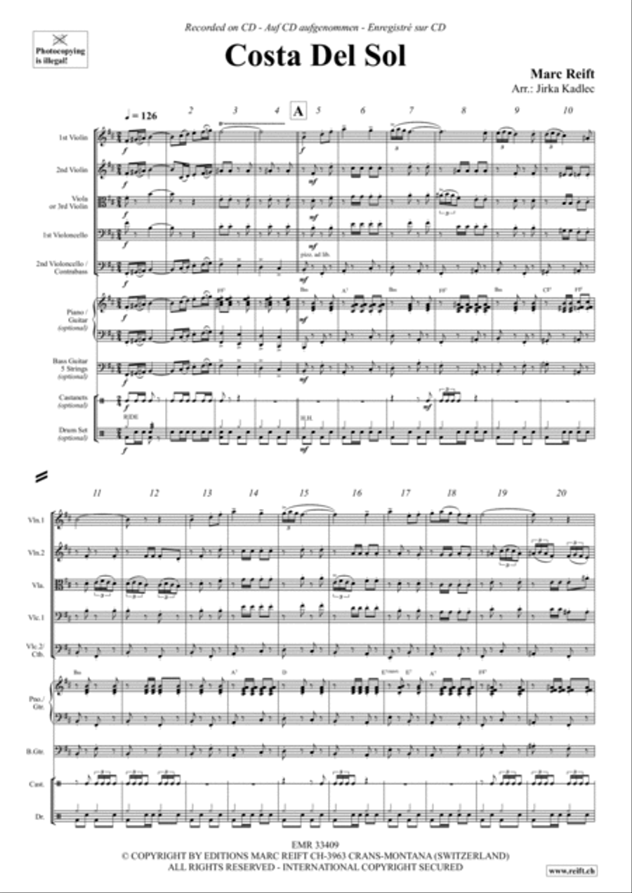 Costa Del Sol Bass Guitar scores gallery preview page 2
