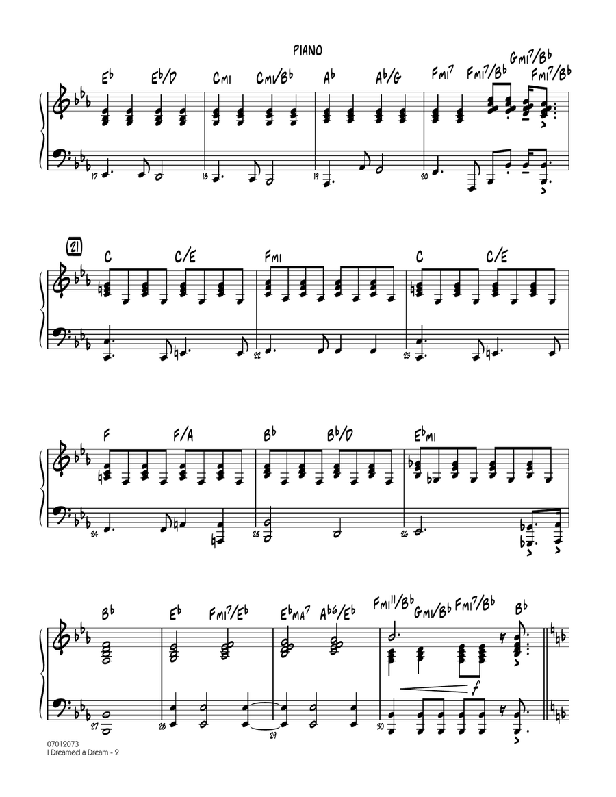 I Dreamed a Dream (from Les Miserables) - Piano Jazz Ensemble scores gallery preview page 2