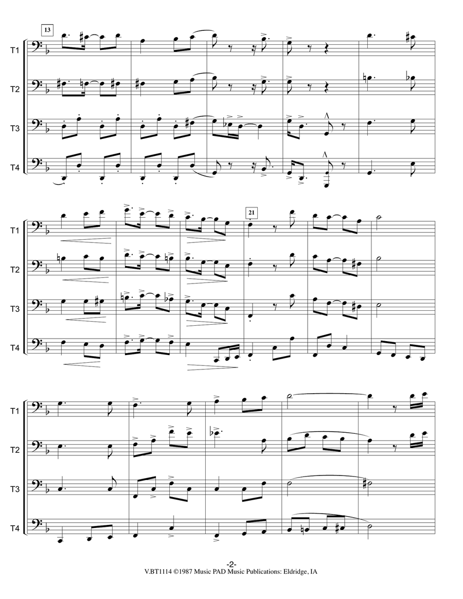 Take Me Out to the Ballgame (Baseball Theme) for Trombone Quartet Trombone Quartet scores gallery preview page 2