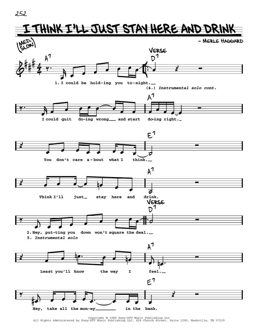 I Think I'll Just Stay Here And Drink Voice scores gallery preview page 1