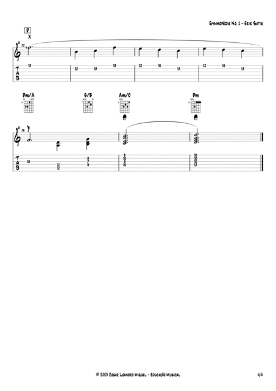 Gymnopedie No. 1 Gymnopedie No. 1 Acoustic Guitar scores gallery preview page 4
