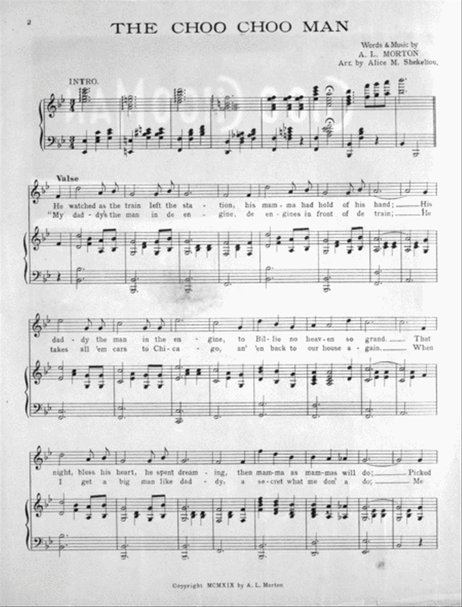 The Choo Choo Man. Waltz Song Voice scores gallery preview page 2