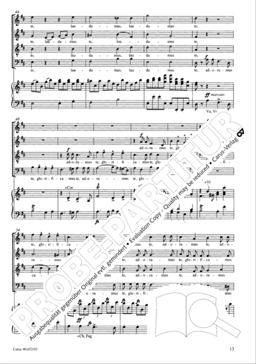 Mass in D Major (Missa in D) 4-Part scores gallery preview page 14