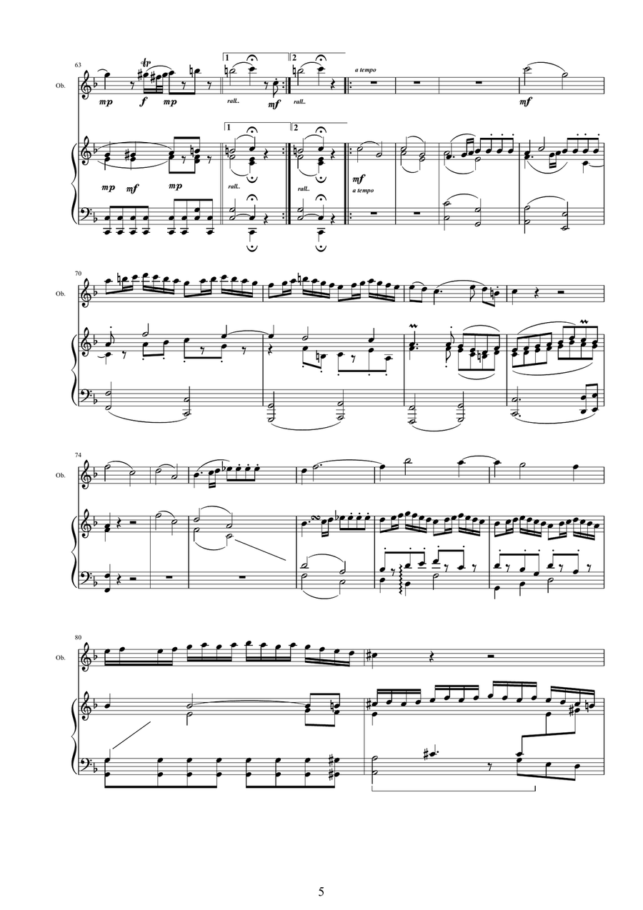 Mozart - Oboe quartet in F major K370 - 1 Allegro - Oboe and Piano Piano scores gallery preview page 5