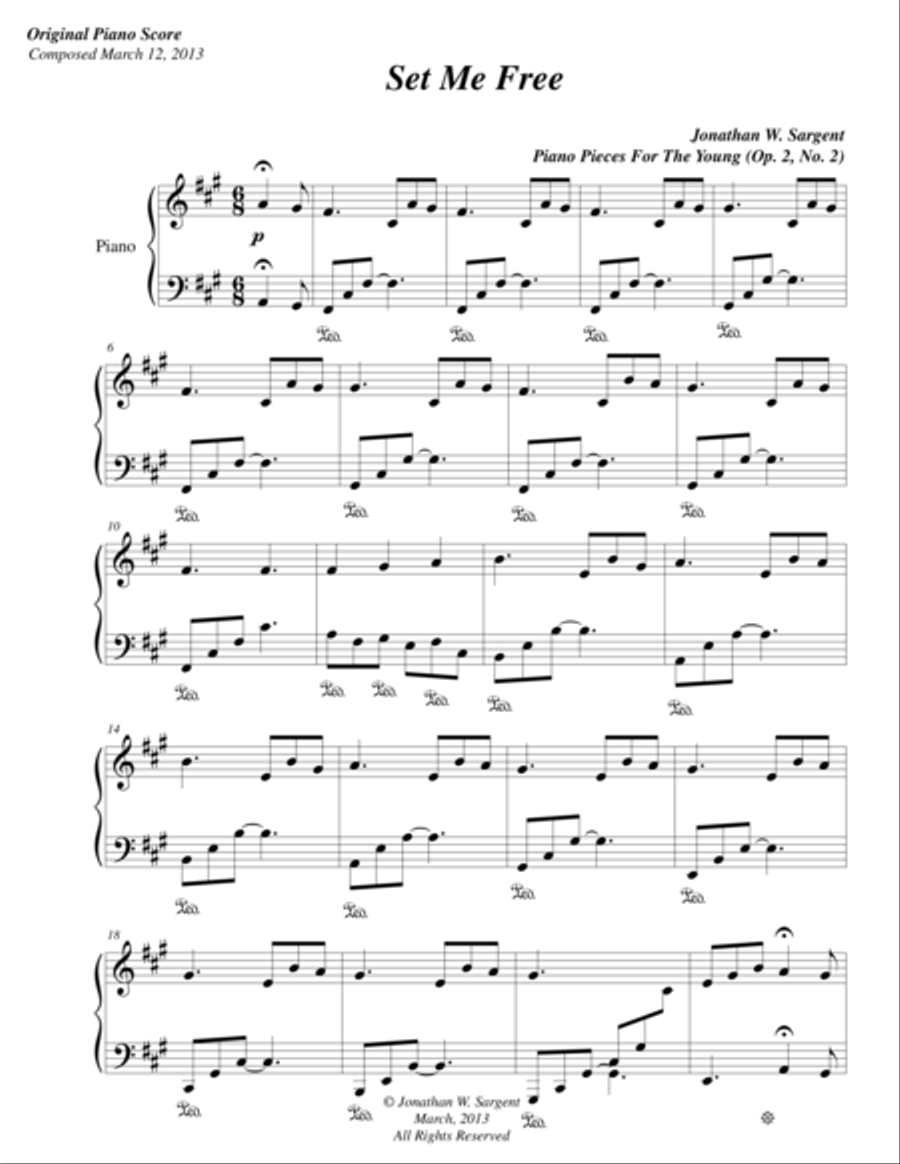 Set Me Free - Piano Pieces For The Young No. 2, Op. 2 Piano Method scores gallery preview page 1