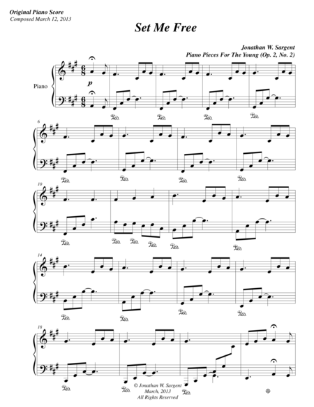 Set Me Free - Piano Pieces For The Young No. 2, Op. 2