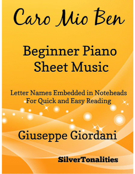 Caro Mio Ben Beginner Piano Sheet Music