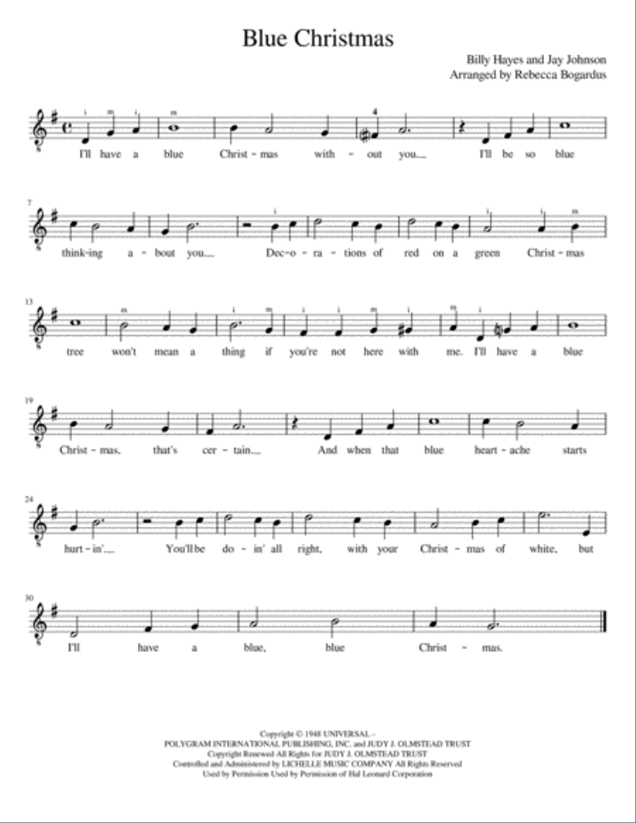 Blue Christmas Guitar Tablature scores gallery preview page 3