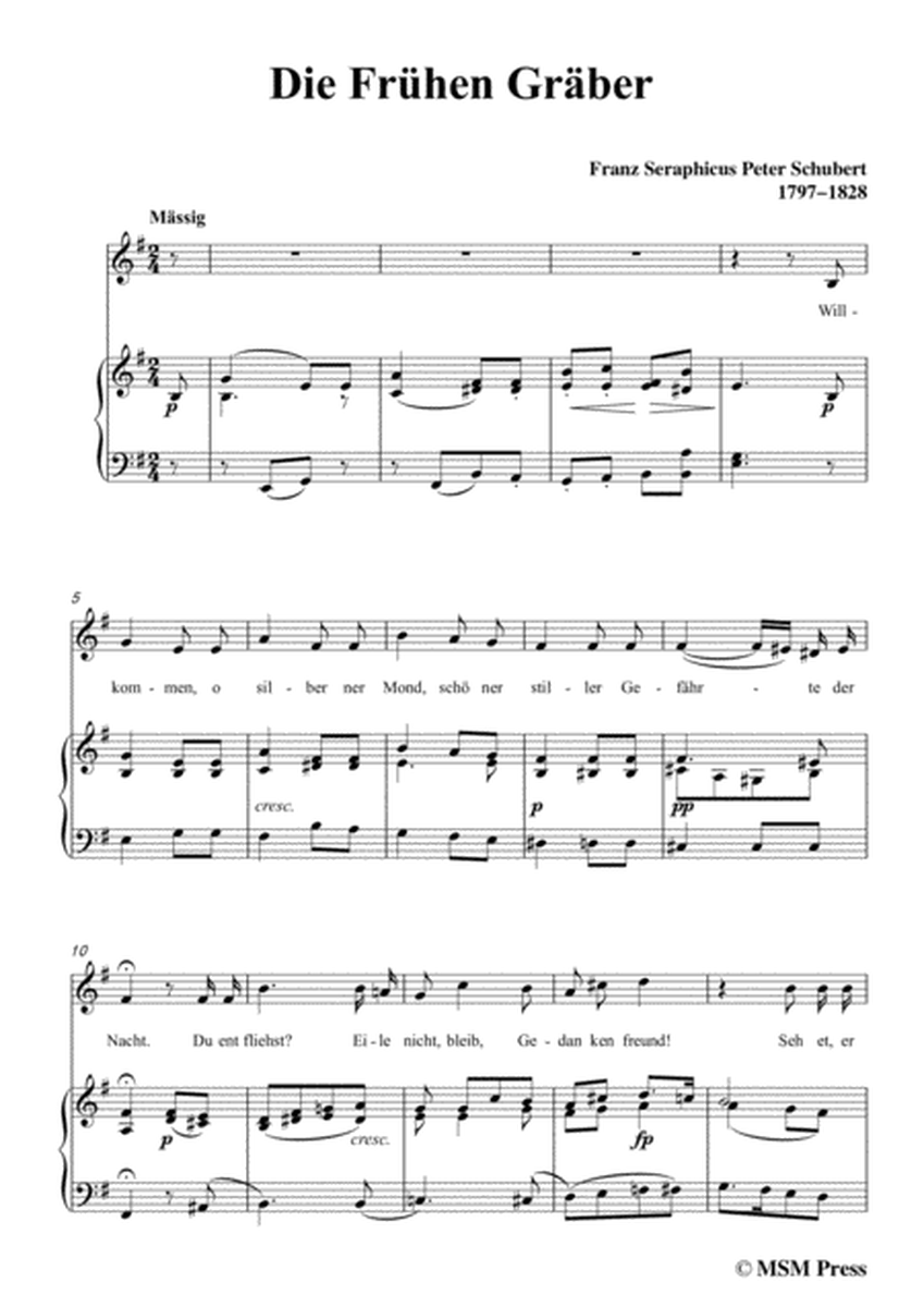 Schubert-Die Frühen Gräber,in e minor,for Voice&Piano image number null