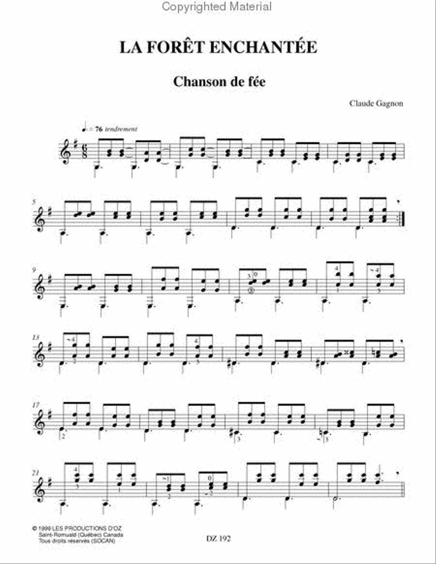 La forêt enchantée Classical Guitar scores gallery preview page 2
