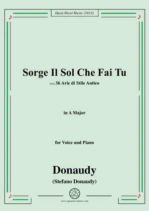 Donaudy-Sorge Il Sol Che Fai Tu,in A Major
