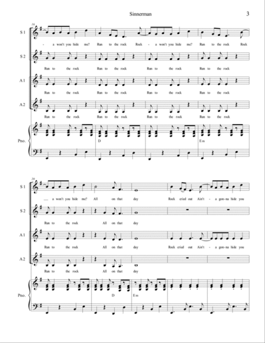 Sinnerman SSAA scores gallery preview page 3