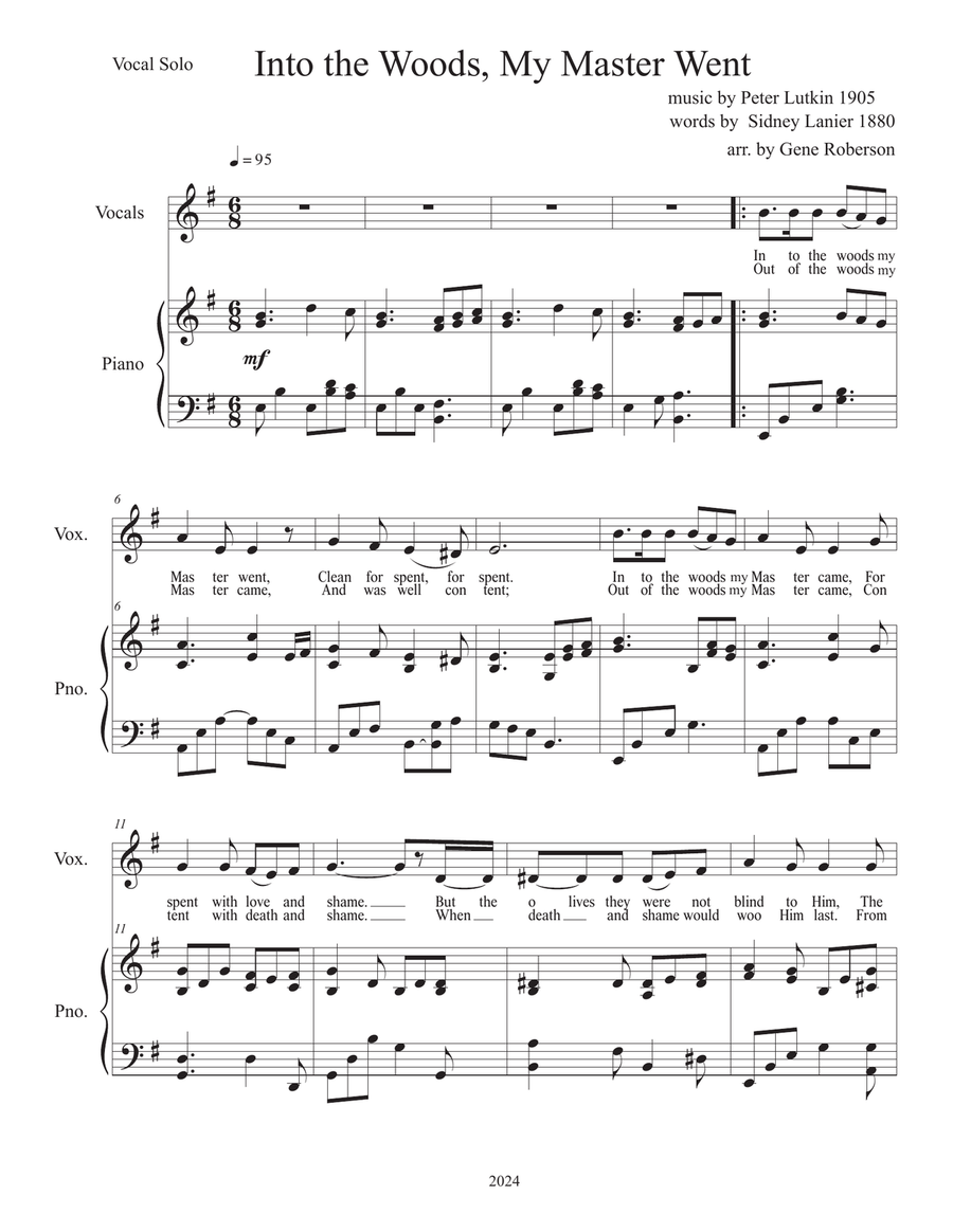 Into the Woods, My Master Went. Vocal Solo with Piano Voice Solo scores gallery preview page 2