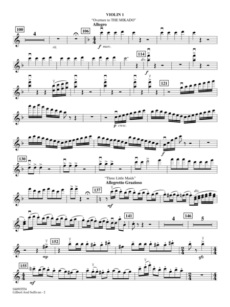 Gilbert And Sullivan (arr. Ted Ricketts) - Violin 1