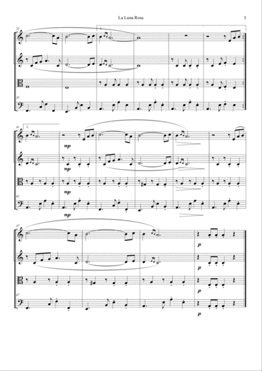 3 Tangos For String Quartet String Quartet scores gallery preview page 5