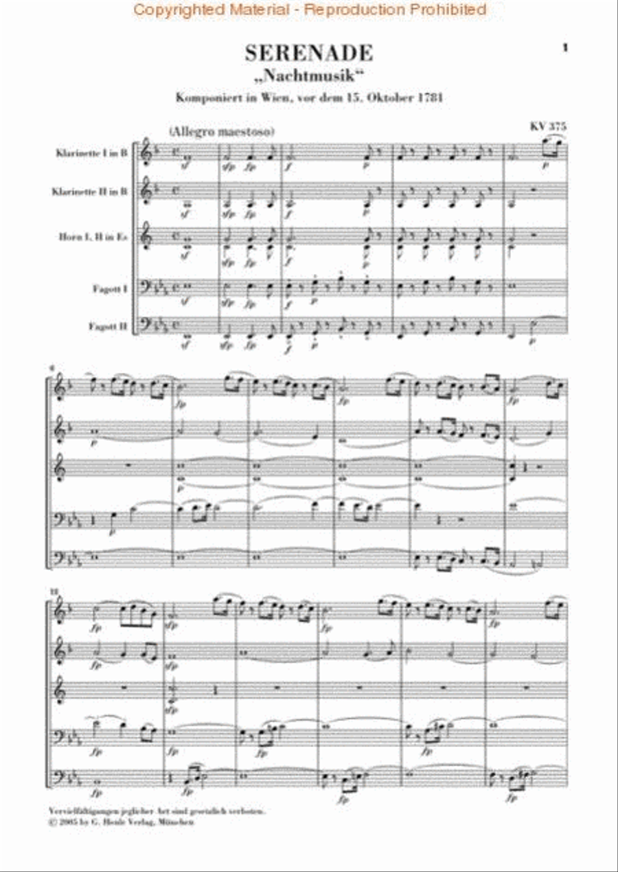Serenade in E-flat Major, K. 375 Bassoon scores gallery preview page 2