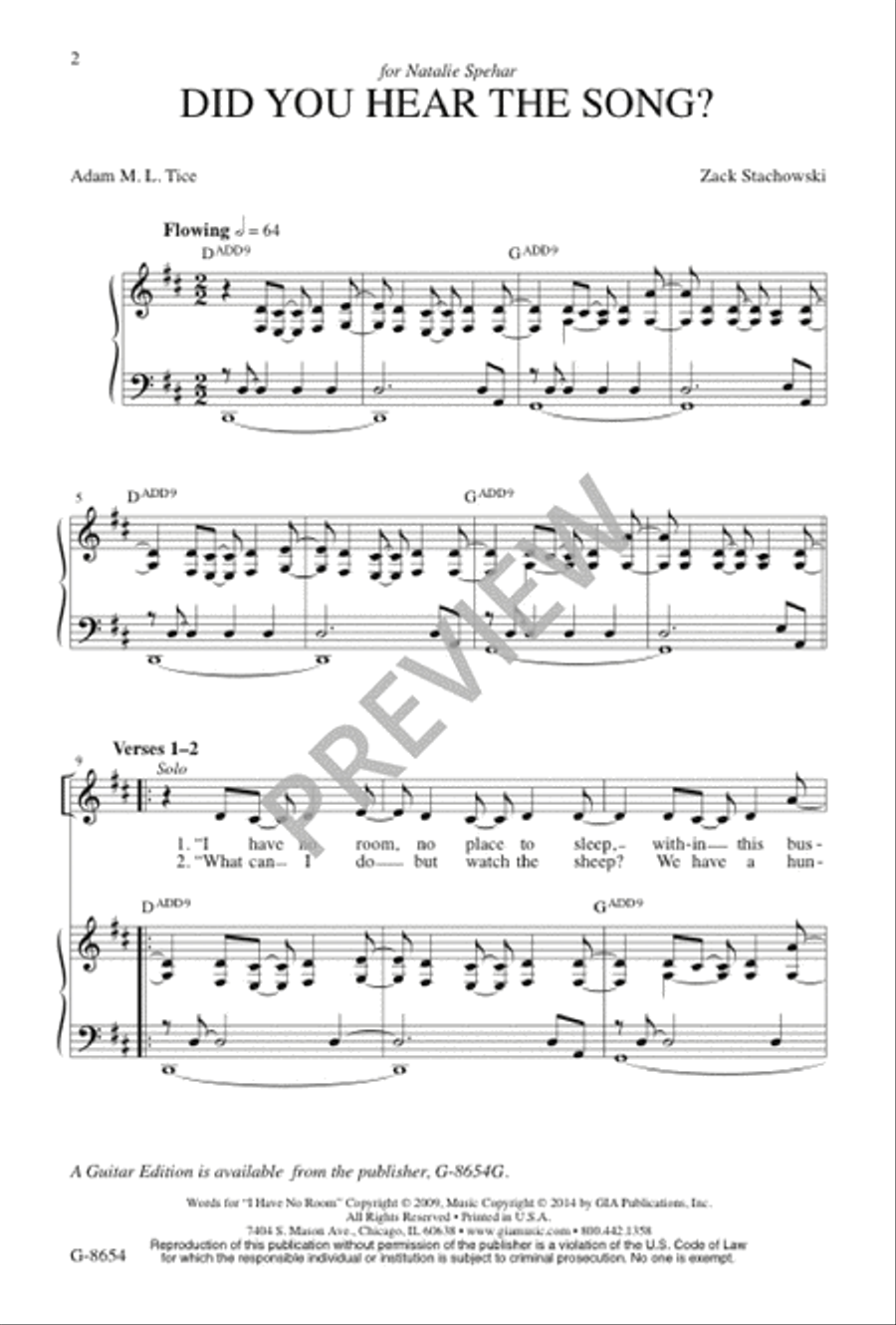 Did You Hear the Song? 4-Part scores gallery preview page 3