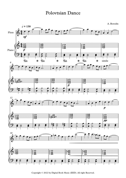 Polovtsian Dance - Alexander Borodin (Flute + Piano) image number null