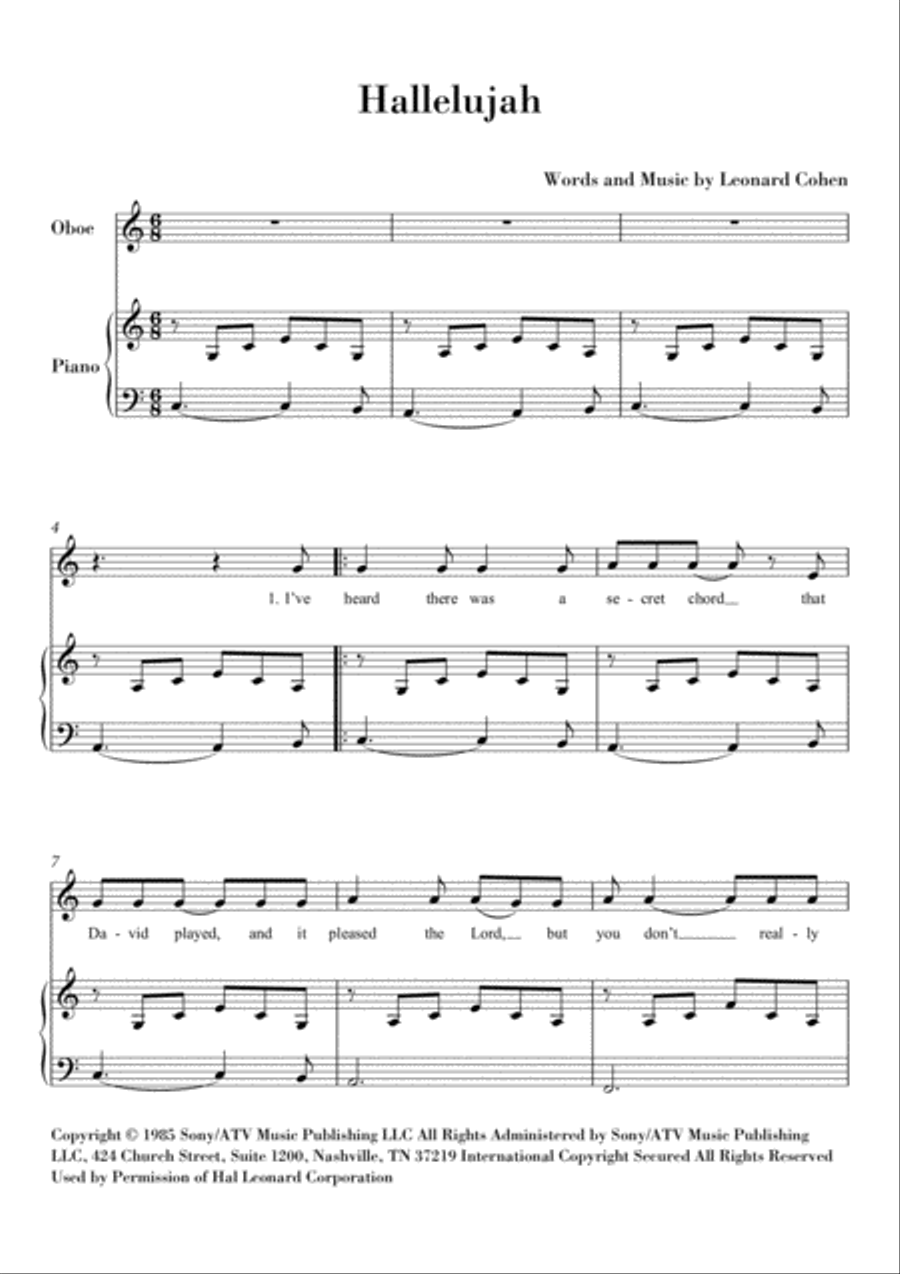 Hallelujah Small Ensemble scores gallery preview page 1
