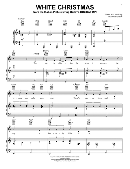 White Christmas by Bing Crosby Guitar - Digital Sheet Music