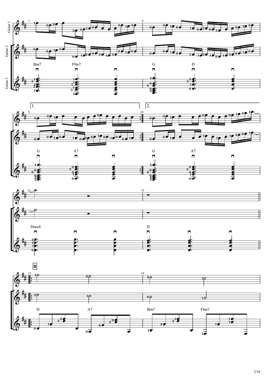 Canon In D Acoustic Guitar scores gallery preview page 2