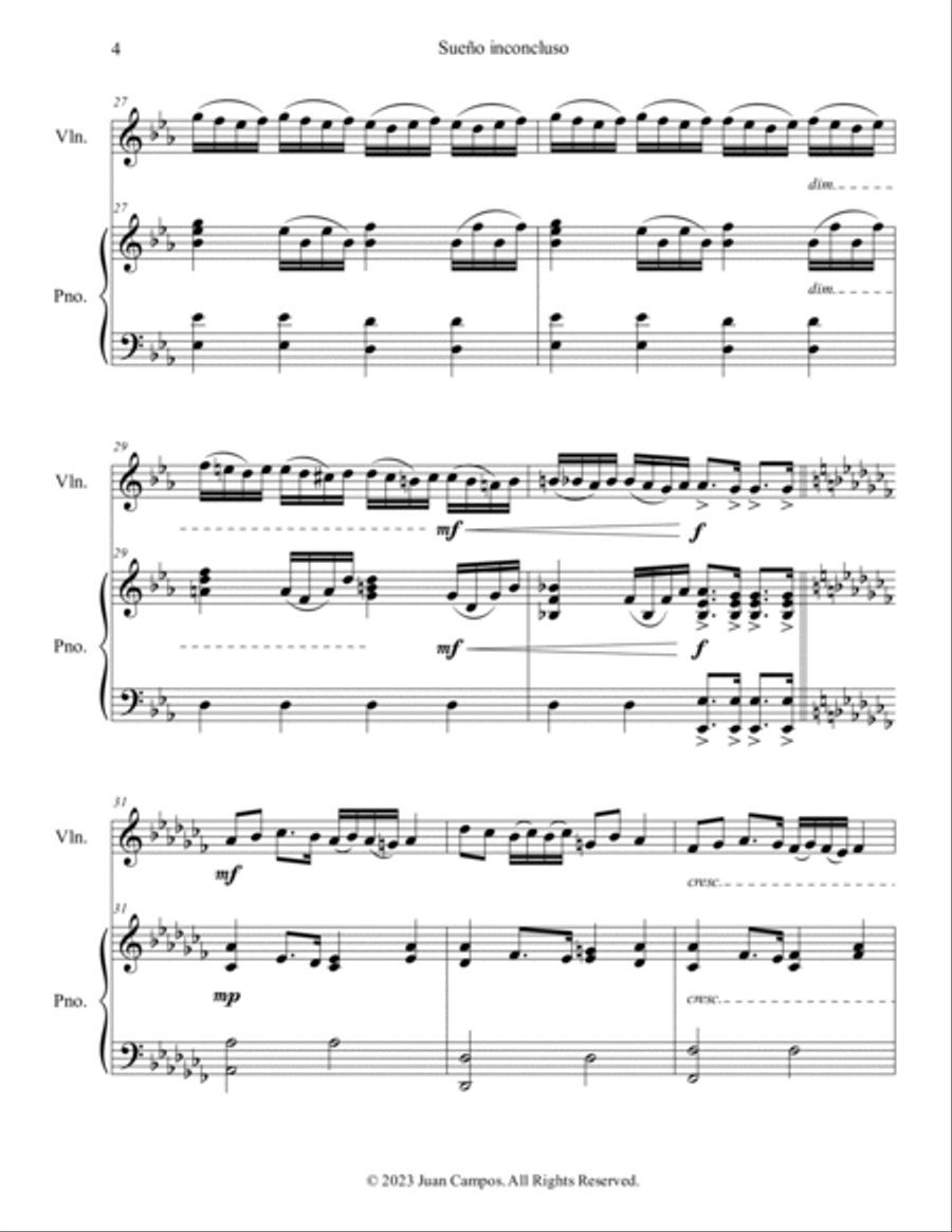 Sueño Inconcluso Chamber Music scores gallery preview page 4