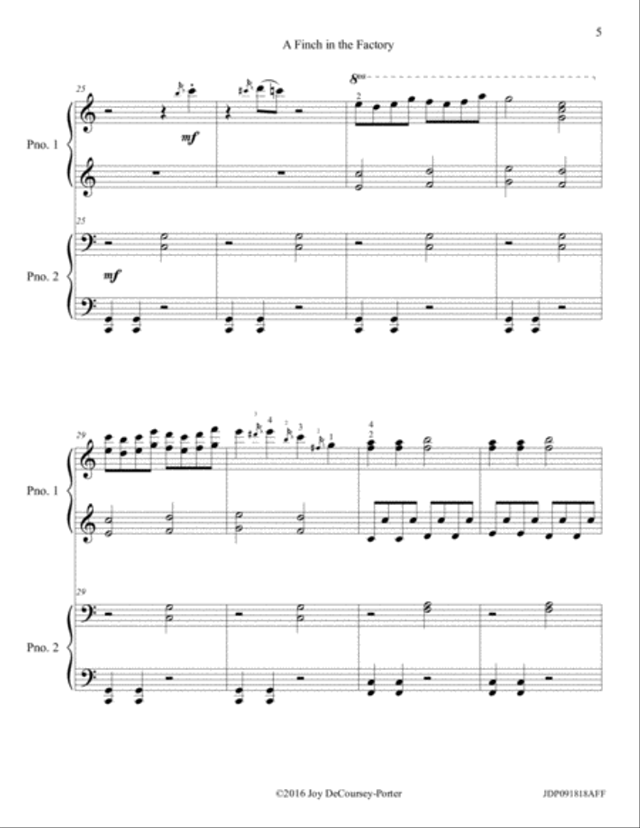 A Finch in the Factory Piano Method scores gallery preview page 5
