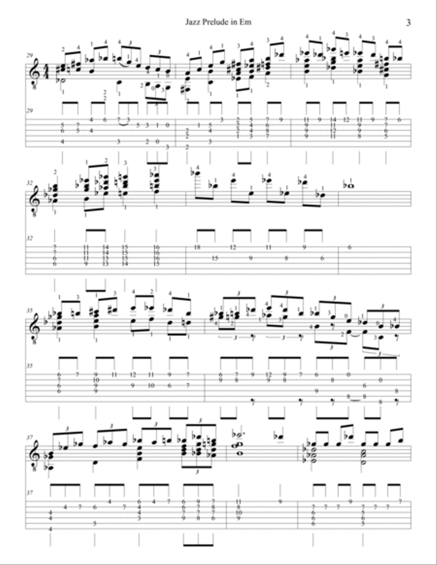 Jazz Prelude in E Minor Acoustic Guitar scores gallery preview page 3