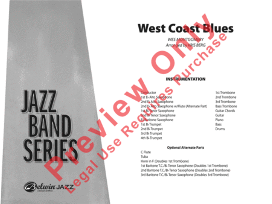 West Coast Blues West Coast Blues Jazz Ensemble scores gallery preview page 2