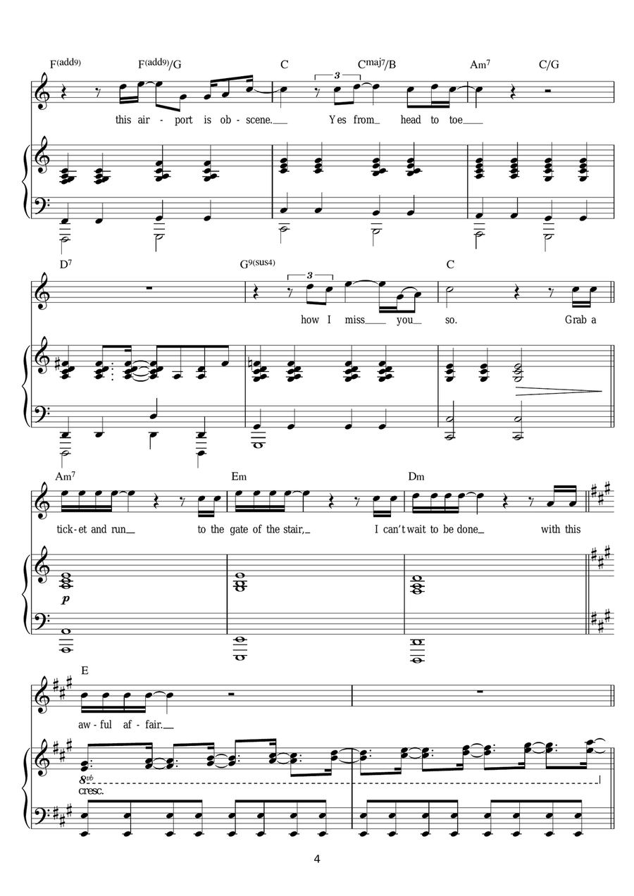 I Miss You My Dear Piano, Vocal scores gallery preview page 4