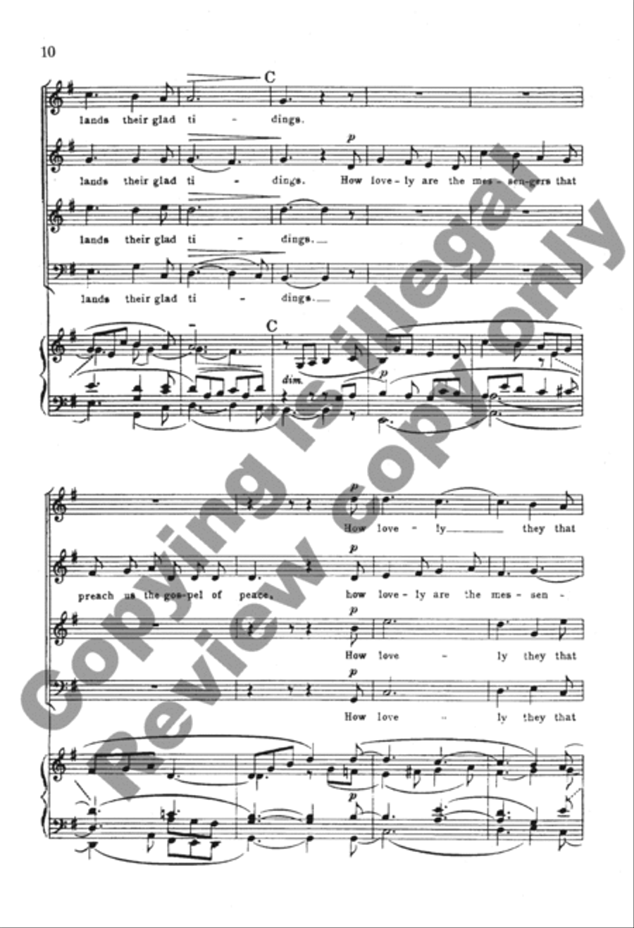 St. Paul: How Lovely Are the Messengers 4-Part scores gallery preview page 10