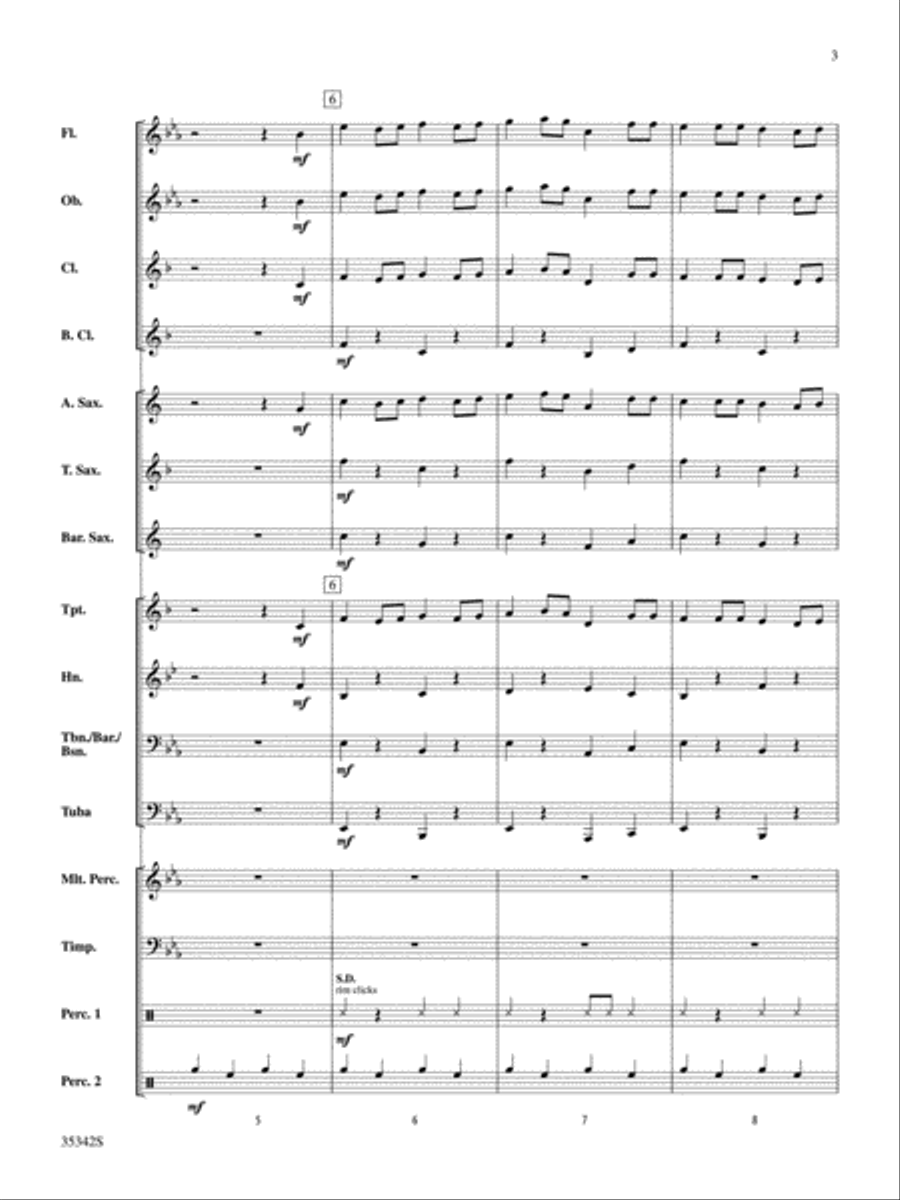 Tick Tock Tick Tock Concert Band scores gallery preview page 3