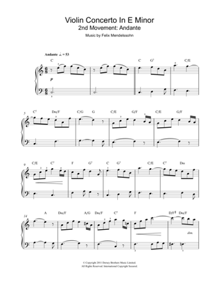 Violin Concerto In E Minor, 2nd Movement: Andante