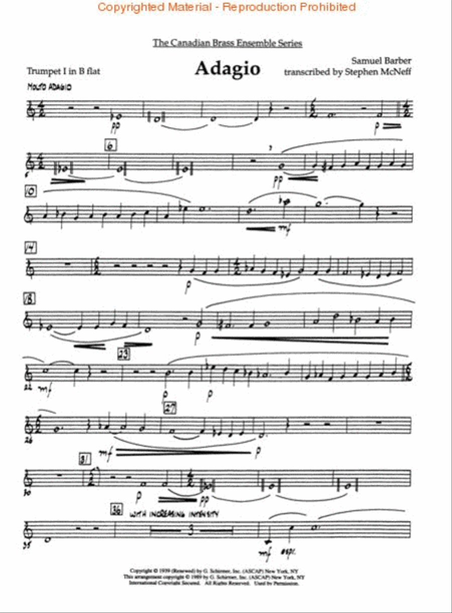 Adagio for Strings Brass Quintet scores gallery preview page 4