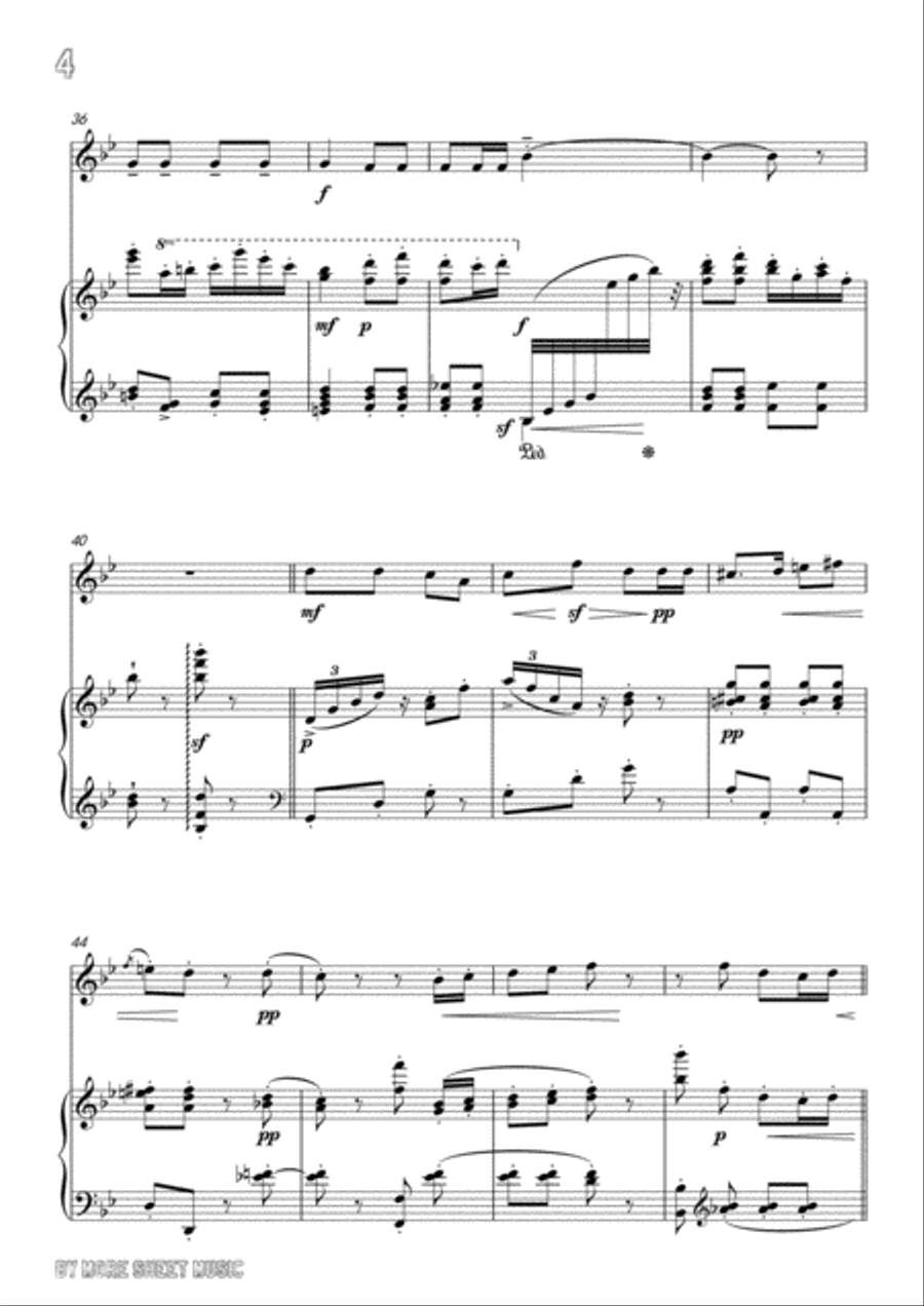 Chabrier-Villanelle des petits canards,for Flute and Piano Flute scores gallery preview page 6