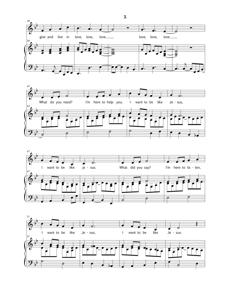 To Be Like Jesus To Be Like Jesus Unison Choir scores gallery preview page 3