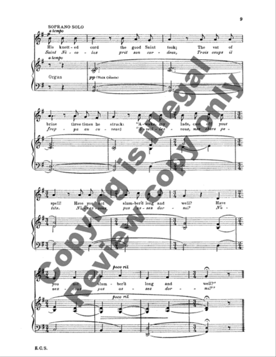 The Miracle of St. Nicholas (Le Miracle de Saint Nicolas) The Miracle of St. Nicholas (Le Miracle de Saint Nicolas) SSAA scores gallery preview page 7