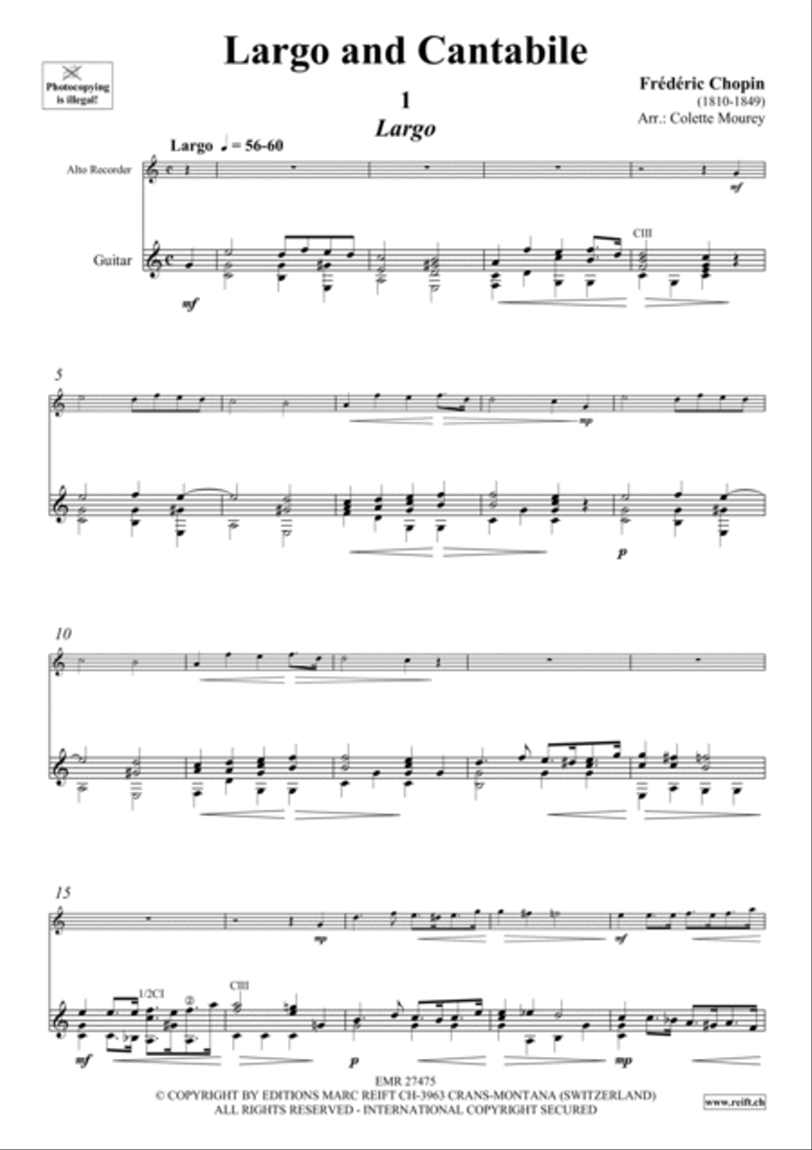 Largo and Cantabile Alto Recorder scores gallery preview page 3