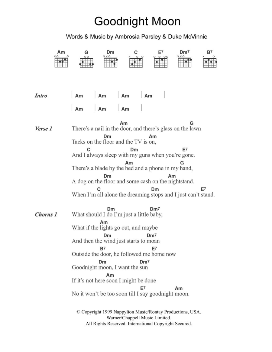 Goodnight Moon Electric Guitar scores gallery preview page 1