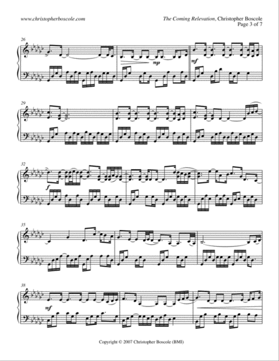 The Coming Relevation Piano Solo by Christopher Boscole Piano Solo scores gallery preview page 3