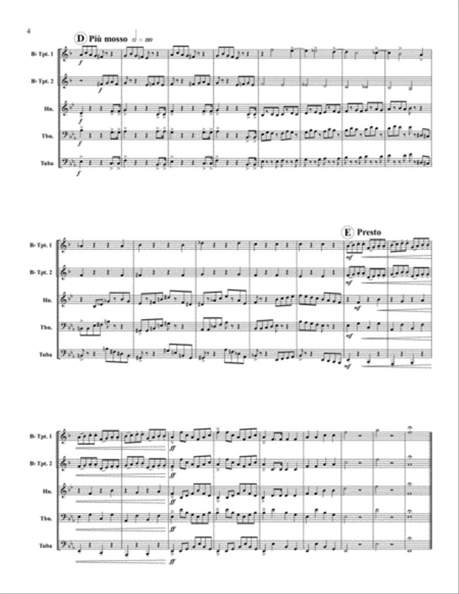 Barber of Seville Overture Brass Quintet scores gallery preview page 4