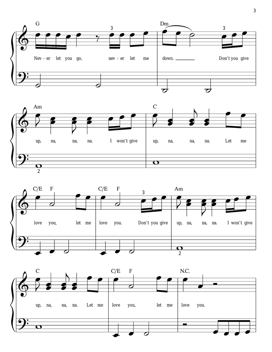 Let Me Love You Let Me Love You Easy Piano scores gallery preview page 3