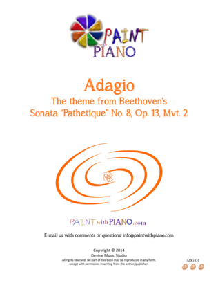 Book cover for Beethoven's Adagio Theme - Easy Piano (from Sonata Pathétique, mvt. 2)