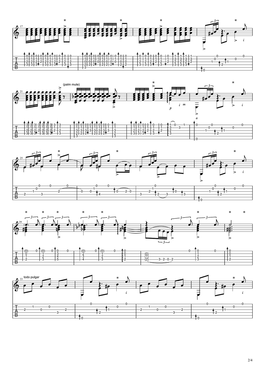 Traditional Soleá / Soleares (flamenco guitar), notes + tabs Acoustic Guitar scores gallery preview page 2