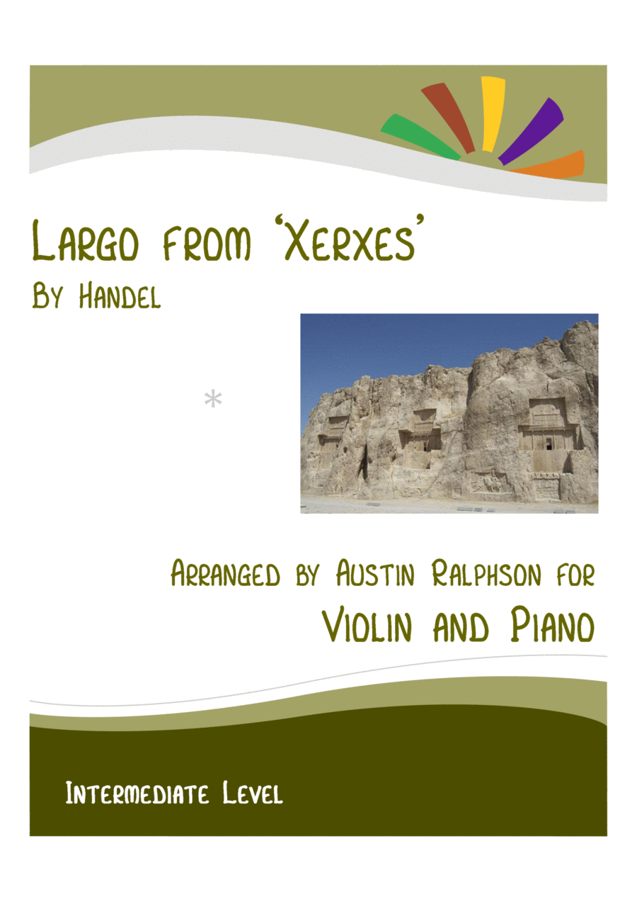 Largo from 'Xerxes' (Handel) - violin and piano with FREE BACKING TRACK Violin Solo scores gallery preview page 1