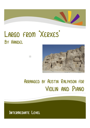Largo from 'Xerxes' (Handel) - violin and piano with FREE BACKING TRACK