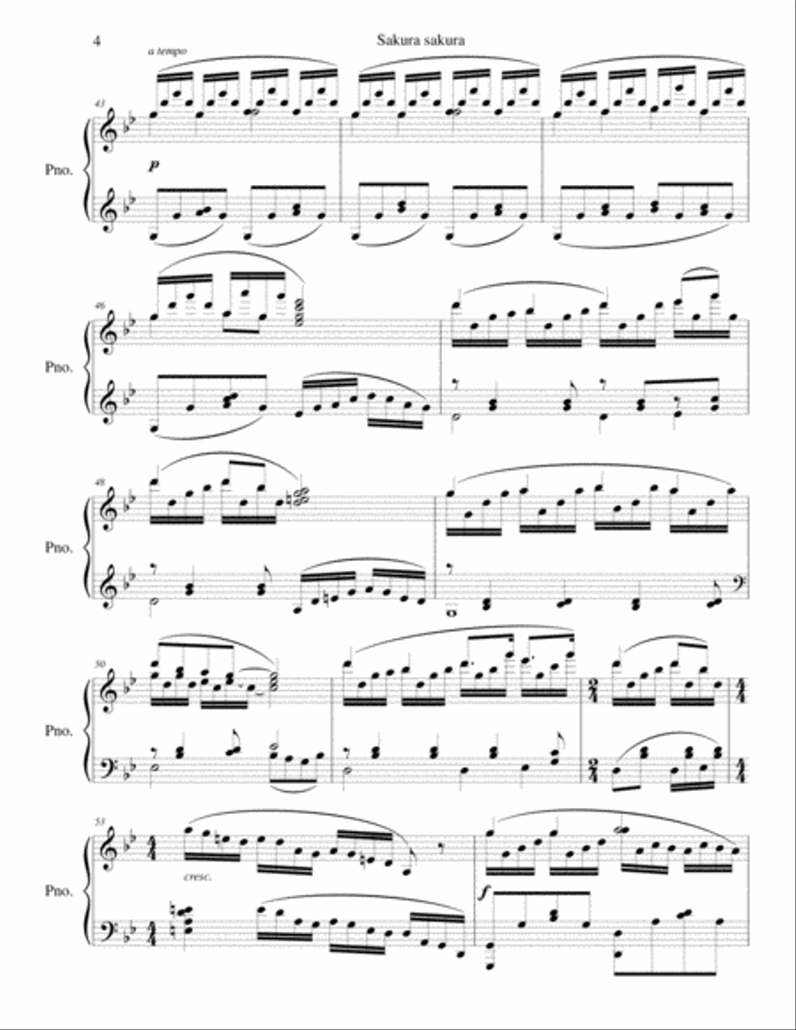Sakura sakura - Piano Transcription Piano Solo scores gallery preview page 5
