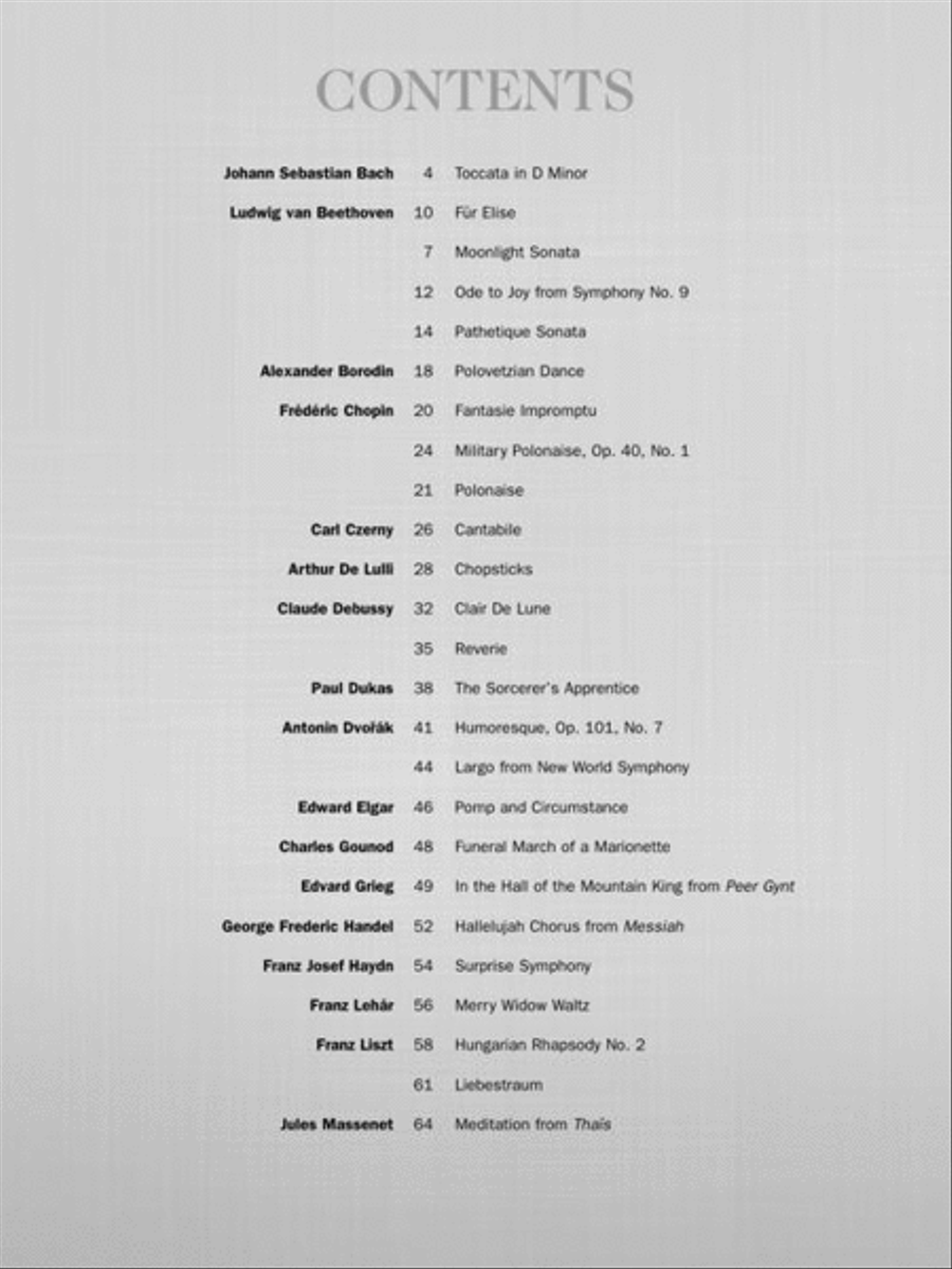 50 Easy Classical Themes Easy Piano scores gallery preview page 3