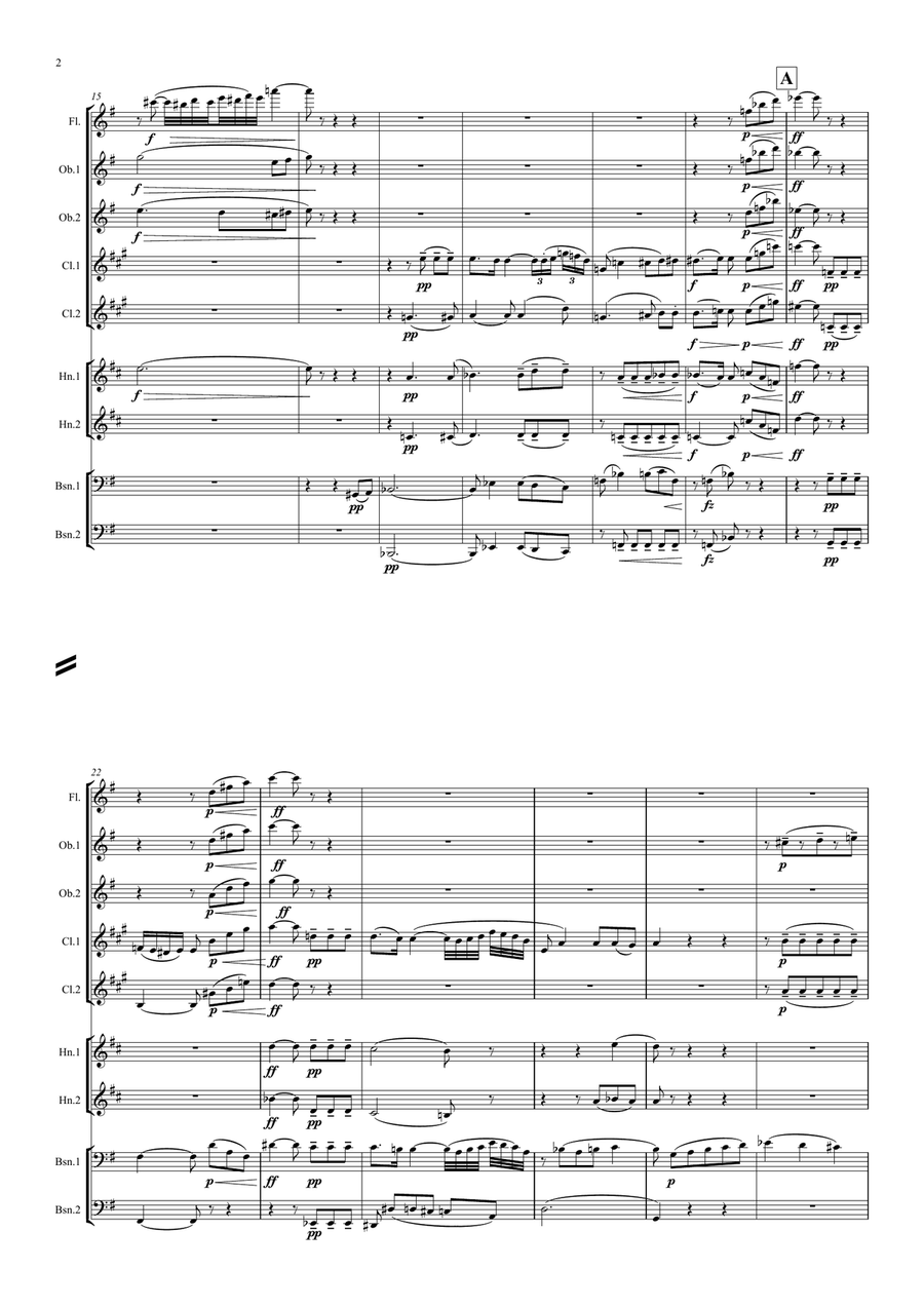 Gouvy: Petite Suite Gauloise Op.90 Mvt.I Introduction et Menuet - wind nonet Large Ensemble scores gallery preview page 2